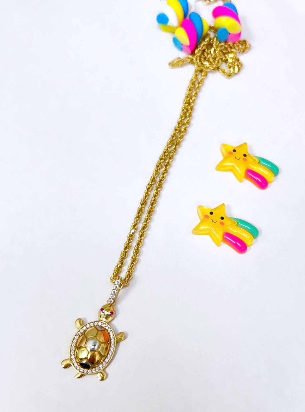 Solid Rope chain and pendant 14k