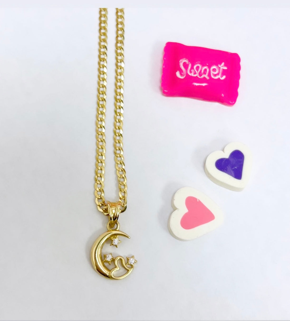 Cuban chain and pendant 14k