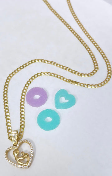 Cuban chain and pendant 14k