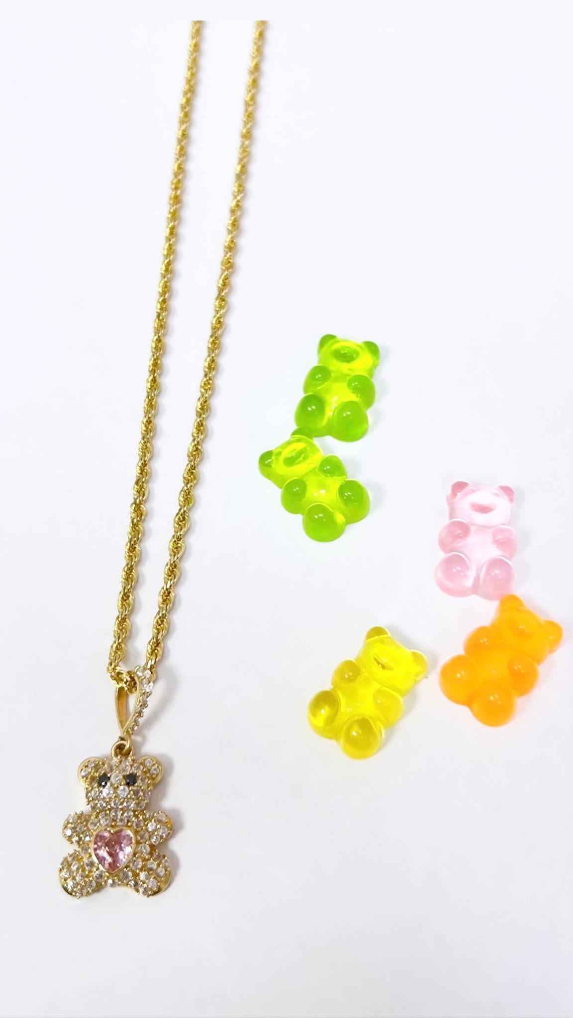 Solid Rope chain 14k and cz pendant 14k