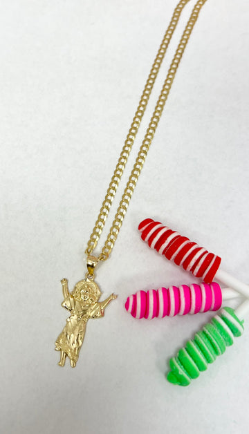 Cuban Chain and pendant divino niño 14k