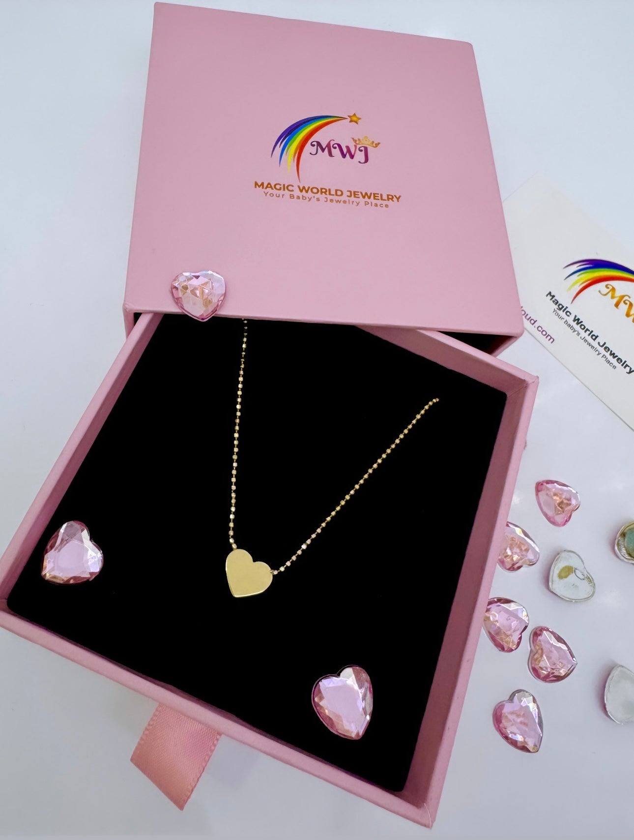 chain with heart 14k