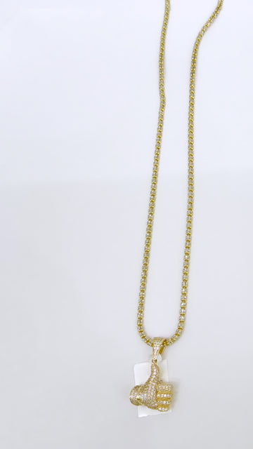 Luna ice chain and pendant 14k