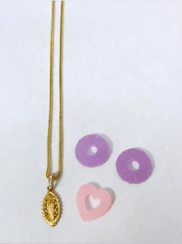 Franco Chain and virgen pendant 14k