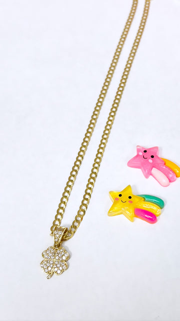 Cuban chain and pendant 14k