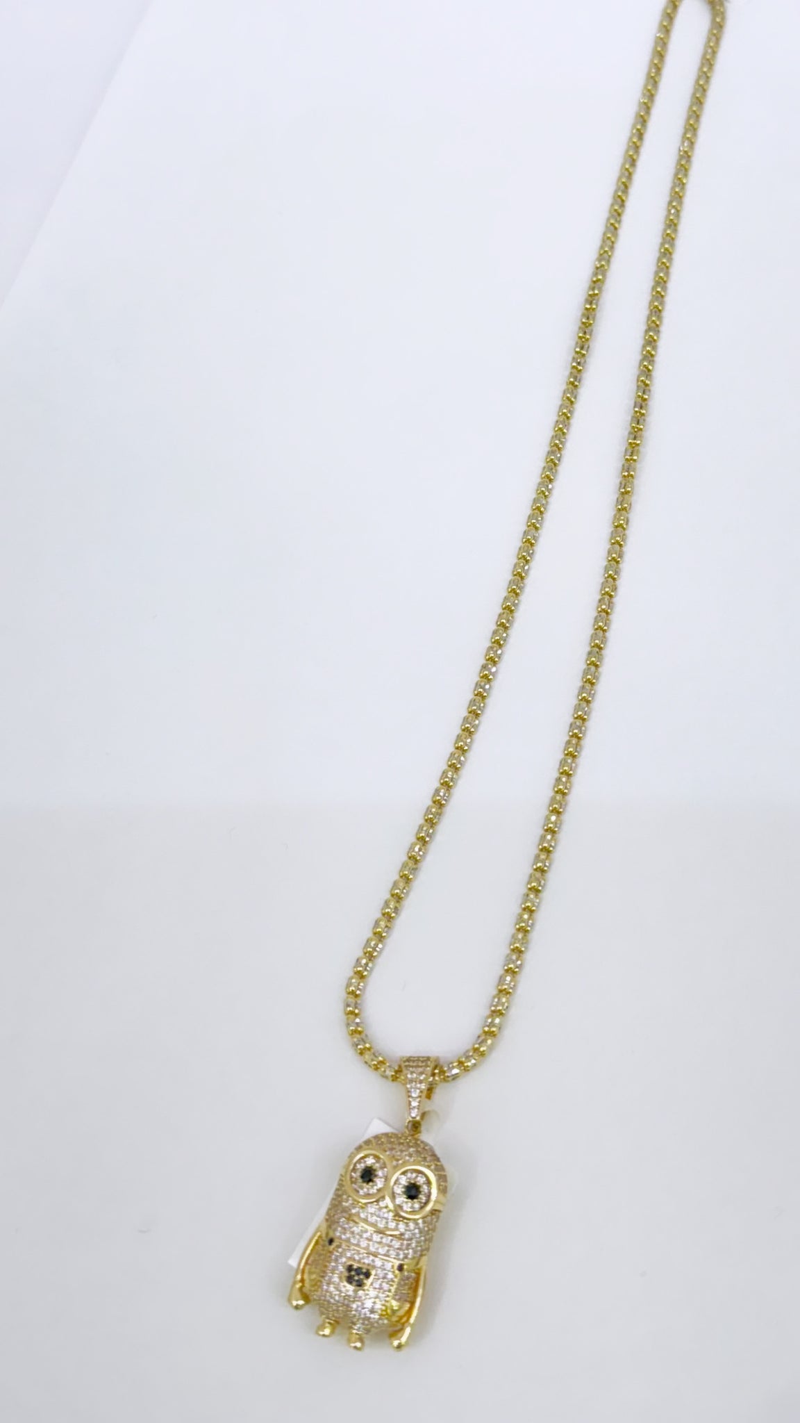 Luna ice chain and pendant 14k