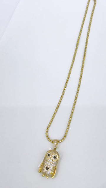 Luna ice chain and pendant 14k
