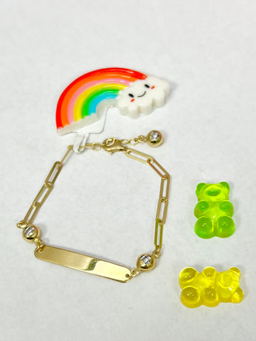 Baby name bracelet 14k