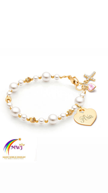 Baby name bracelet 14k